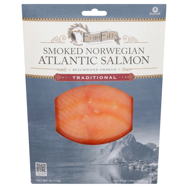 Packaged Seafood Echo Falls Smoked Norwegian Atlantic Salmon hero