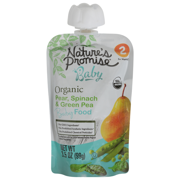 Baby Food & Formula Nature's Promise Organic Pear, Spinach & Green Pea Baby Food hero