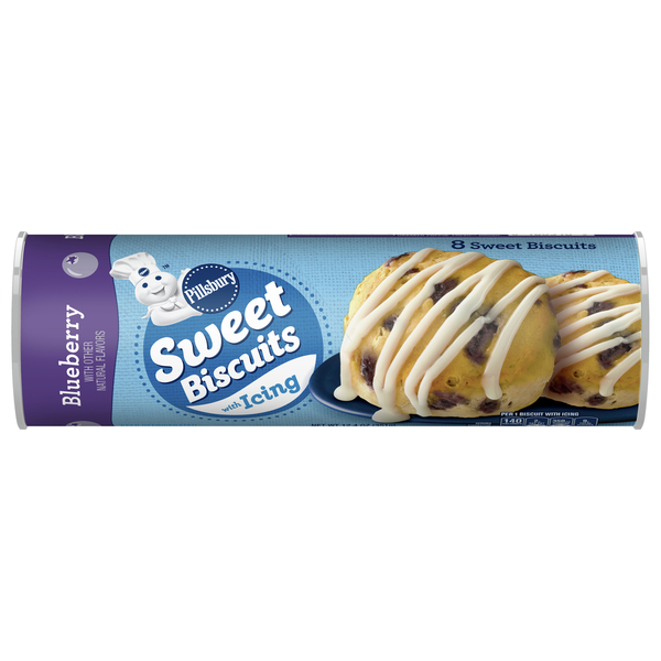 Bakery Desserts Pillsbury Biscuits, with Icing, Blueberry, Sweet hero