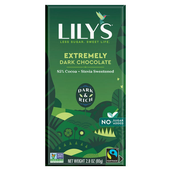 Candy & Chocolate Lily's Extremely Dark Extra Dark Chocolate Style No Sugar Added Sweets hero