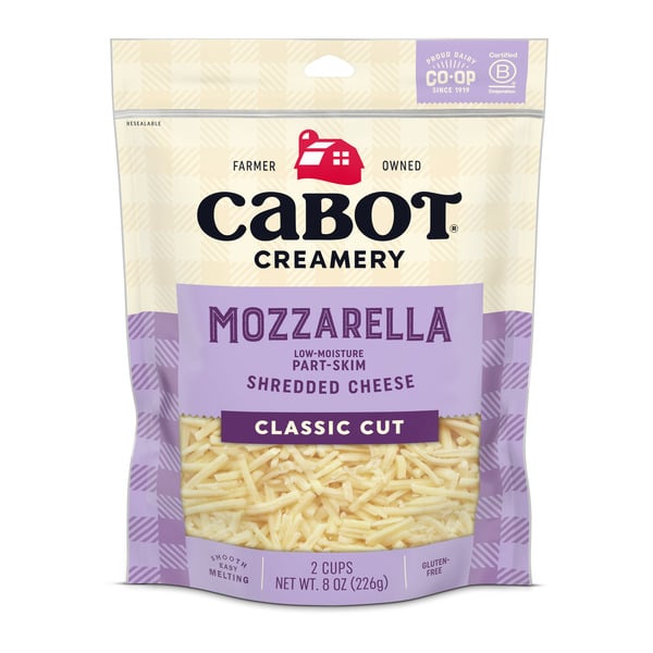 Packaged Cheese Cabot Natural Premium Shredded Cheese Mozzarella hero