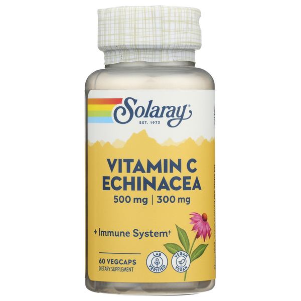 Cold, Flu & Allergy Solaray Vitamin C with Echinacea Capsules hero