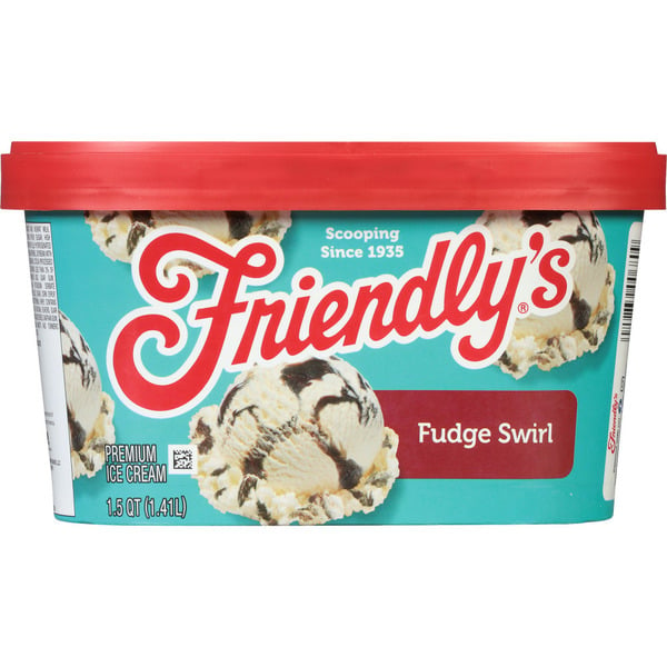 Ice Cream & Ice Friendly's Rich And Creamy Fudge Swirl Premium Ice Cream 1.5 Quart Scround hero