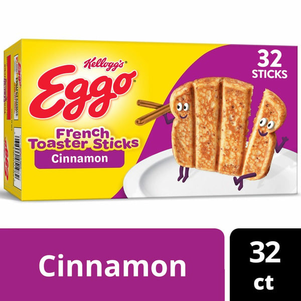 Bread & Dough Kellogg’s Eggo Frozen French Toast Sticks, Frozen Breakfast, Breakfast Food, Cinnamon hero