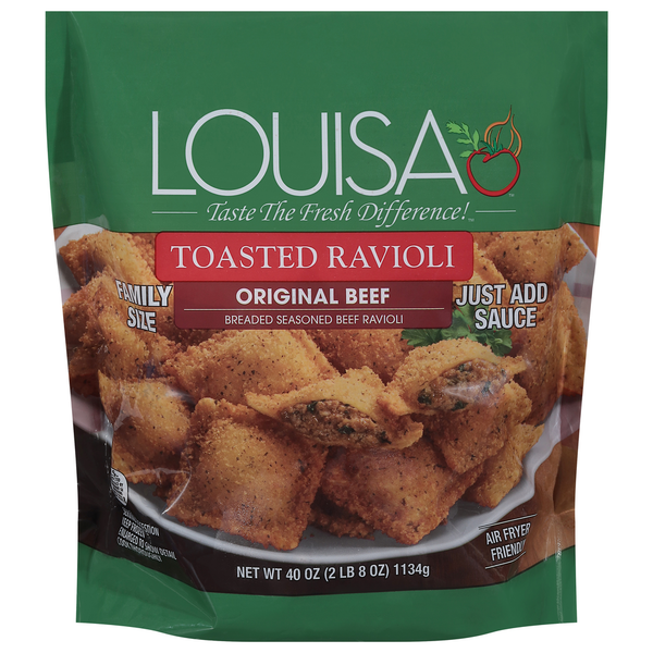 Frozen Meals Louisa Toasted Ravioli, Original Beef, Family Size hero