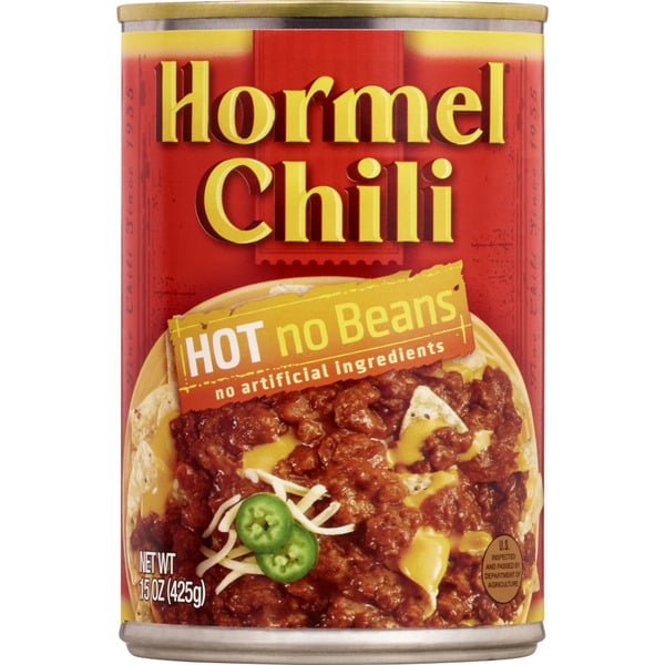 Canned Meals & Beans Hormel Chili Hot No Beans hero