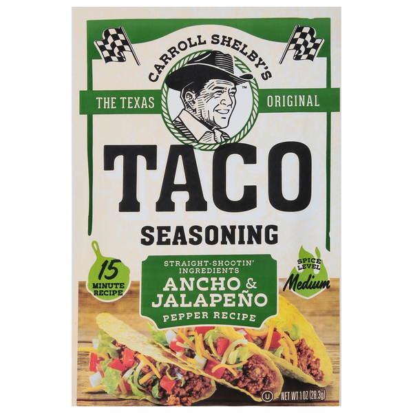 Carroll Shelby's Taco Seasoning, Ancho & Jalapeno, Medium hero