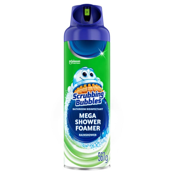 Cleaning Products Scrubbing Bubbles Mega Shower Foamer Disinfectant Bathroom Cleaner Aerosol, Rainshower Scent hero