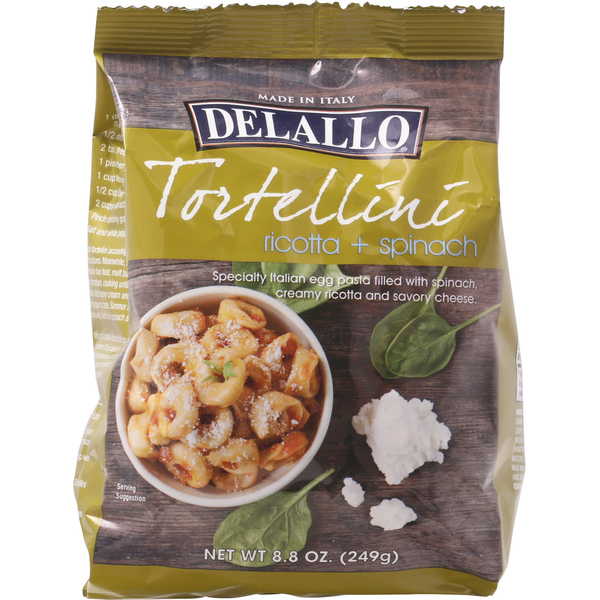 Dry Pasta DeLallo Tortellini, Ricotta + Spinach hero