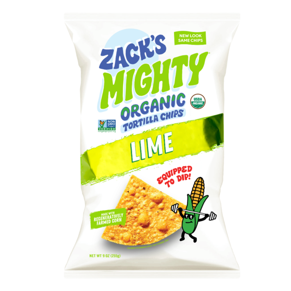 Chips & Pretzels Zack's Mighty Lime Tortilla Chips, Organic hero