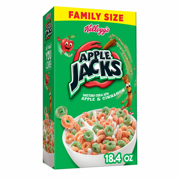 Cereal Kellogg's Apple Jacks Breakfast Cereal, Kids Snacks, Family Breakfast, Original hero