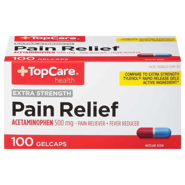 Muscles, Joints & Pain Relief TopCare Pain Relief, Extra Strength, 500 mg, Gelcaps hero