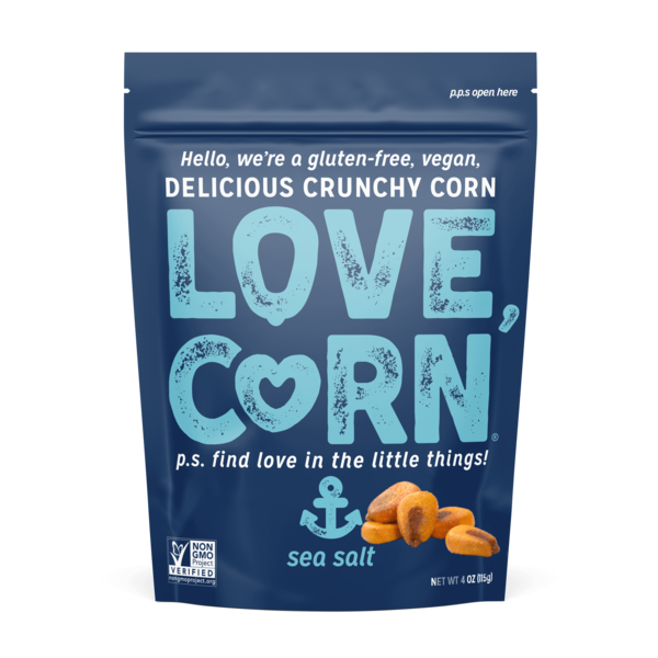 Chips & Pretzels LOVE CORN Sea Salt, Delicious Crunchy Corn Snack hero