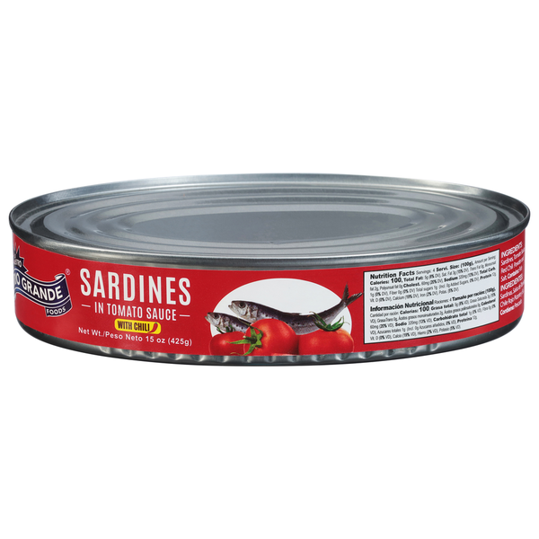 Canned Meat, Seafood & Beans Rio Grande Foods Sardines, with Chili hero