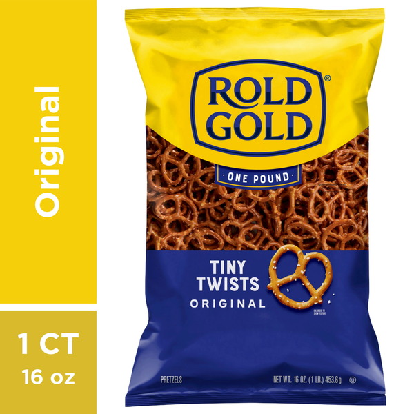 Potato Chips,Tortilla & Pretzels ROLD GOLD Pretzels, Tiny Twists, Original Flavored hero