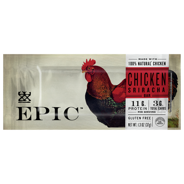 Packaged Poultry EPIC Bar, Chicken Sriracha hero