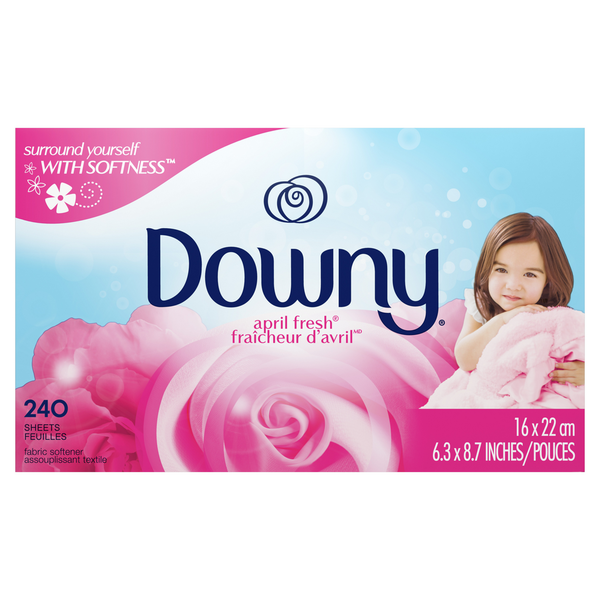 Laundry Downy Fabric Softener Dryer Sheets, April Fresh, 240 count hero