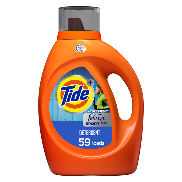 Laundry Tide Plus Febreze Sport Active Fresh Scent HE Turbo Clean Liquid Laundry Detergent hero