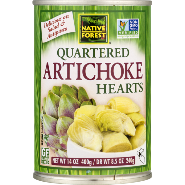 Canned & Jarred Vegetables Native Forest Artichoke Hearts Quartered hero