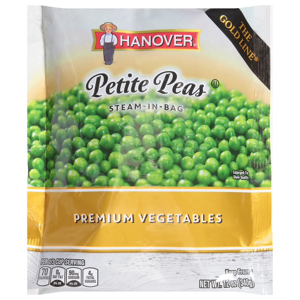 Frozen Produce Hanover Petite Peas, Premium Vegetables hero