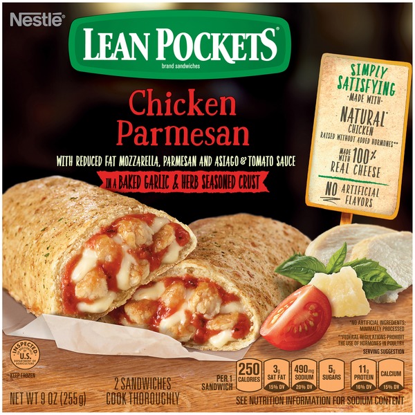 Frozen Meals Nestlé Lean Pockets Chicken Parmesan Frozen Sandwiches hero