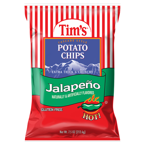 Chips & Pretzels Tim's  Cascade Style Hot Jalape̱o Potato Chips hero