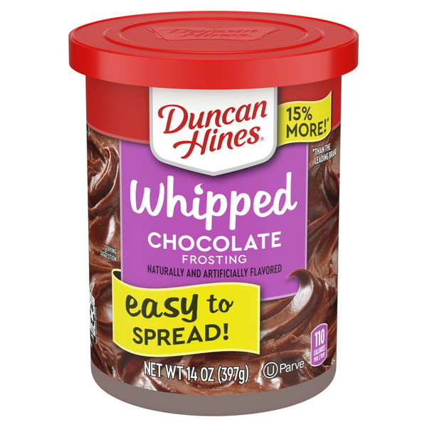 Baking Supplies & Decor Duncan Hines Whipped Chocolate Frosting, Canned Frosting hero