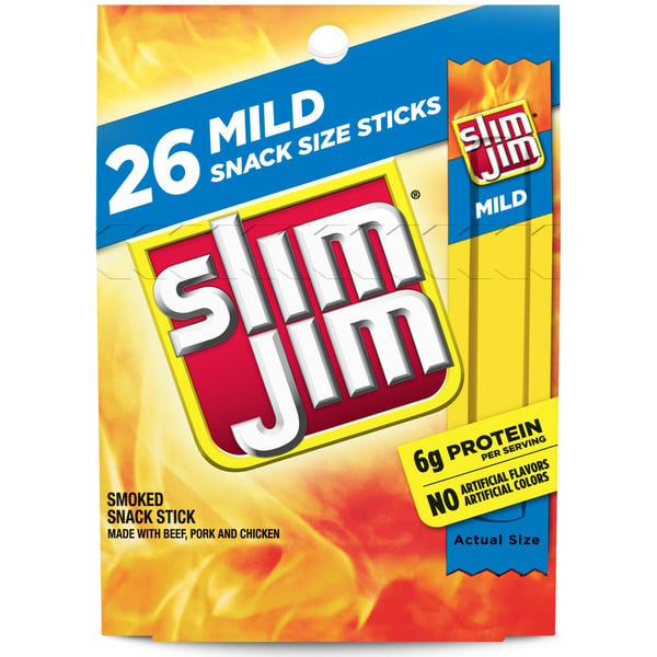 Popcorn & Jerky Slim Jim Mild Snack Stick, Meat Snacks hero