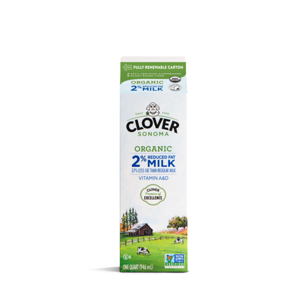 Milk Clover Sonoma Organic 2% Reduced Fat Milk Quart hero