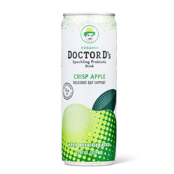 Refrigerated Doctor D's Crisp Apple Sparkling Probiotic Drink hero