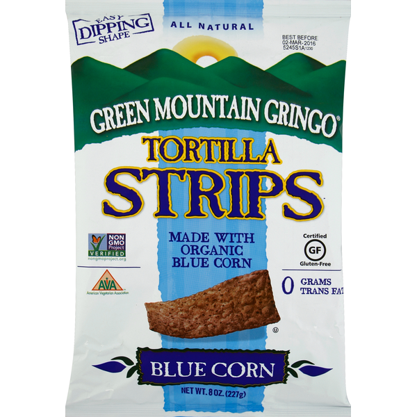 Chips & Pretzels Green Mountain Nantucket Blend Tortilla Strips, Blue Corn hero