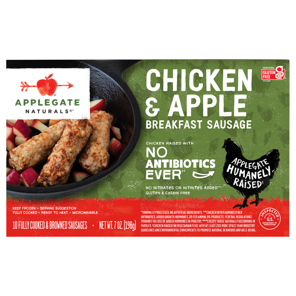 Frozen Meat & Seafood Applegate Natural Chicken & Apple Breakfast Sausage hero