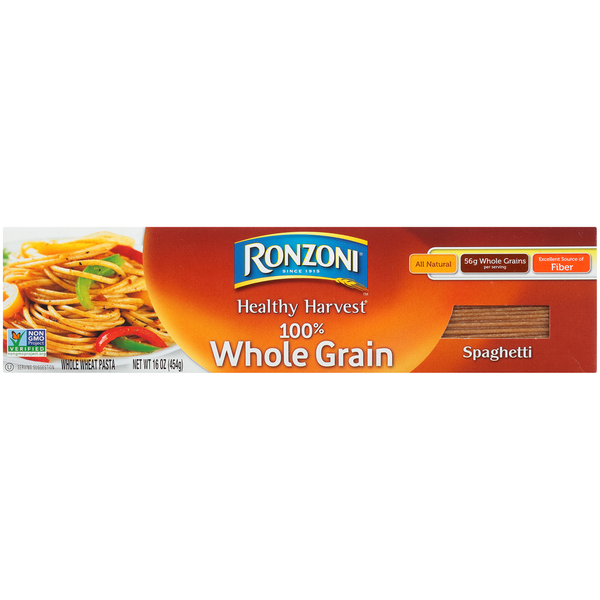 Dry Pasta Ronzoni Healthy Harvest Whole Grain Spaghetti, Whole Wheat Pasta hero