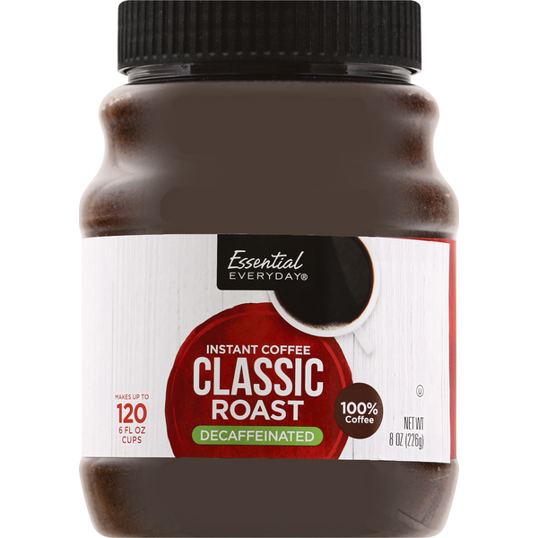 Coffee Essential Everyday Coffee, Instant, Decaffeinated, Classic Roast hero