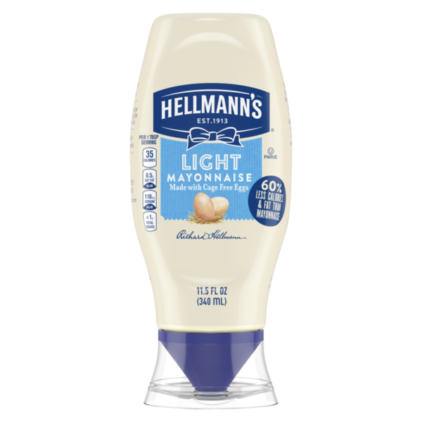 Condiments Hellmann's Light Mayonnaise Squeeze Mayo hero