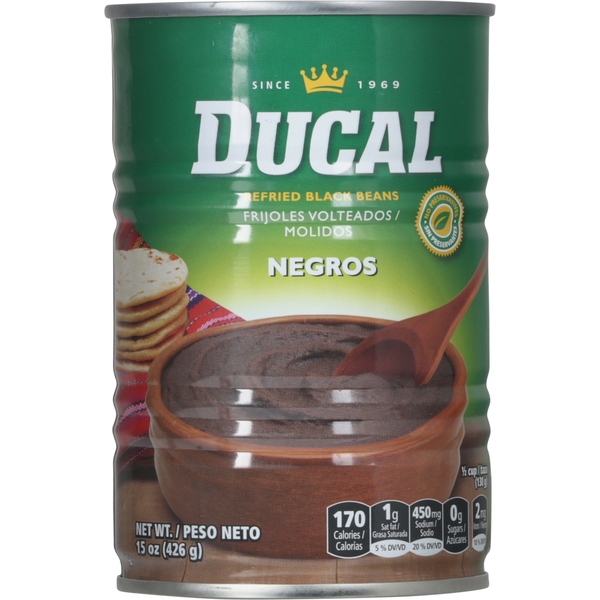 Canned Meat, Seafood & Beans Ducal Black Beans, Refried hero