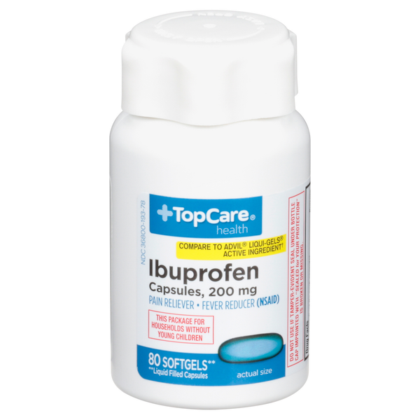 Vitamins & Supplements TopCare Ibuprofen, 200 mg, Softgels hero