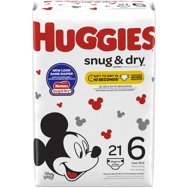 Diapers & Wipes Huggies Snug & Dry Baby Diapers, Size 6 (Fits 35+ lb.) hero