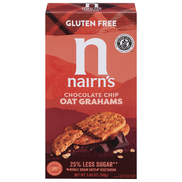 Cookies & Cakes Nairn's Oat Grahams, Gluten Free, Chocolate Chip hero