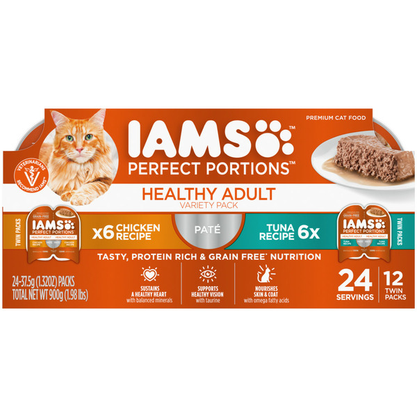 Cat Food & Care IAMS Healthy Grain Free Wet Cat Food Pate Variety Pack, Chicken & Tuna hero