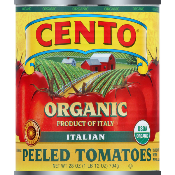 Canned & Jarred Vegetables Cento Tomatoes, Organic, Italian, Peeled, Whole hero