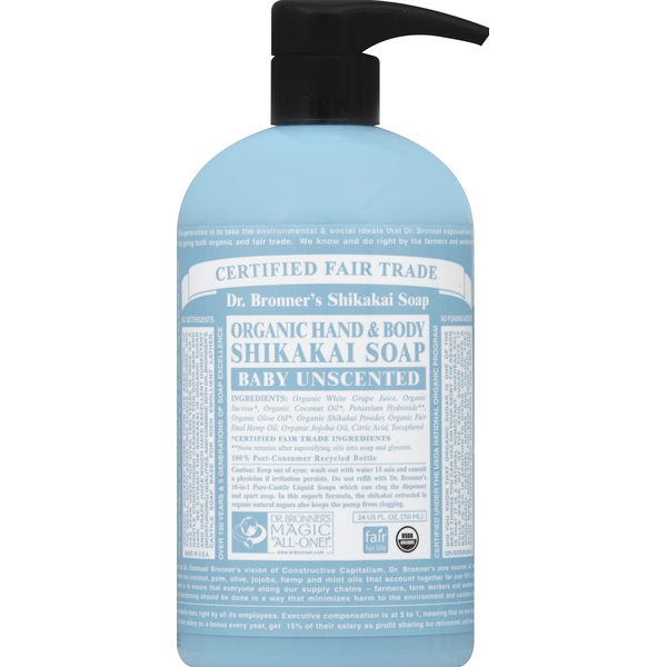 Baby Bath & Body Care Dr. Bronner's Shikakai Soap, Organic Hand & Body, Baby Unscented hero