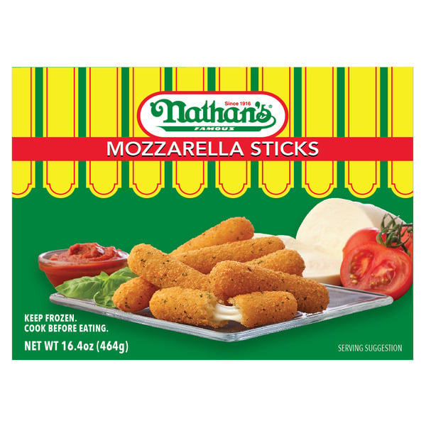 Frozen Appetizers & Sides Nathan’s Famous Mozzarella Sticks, Party Size hero