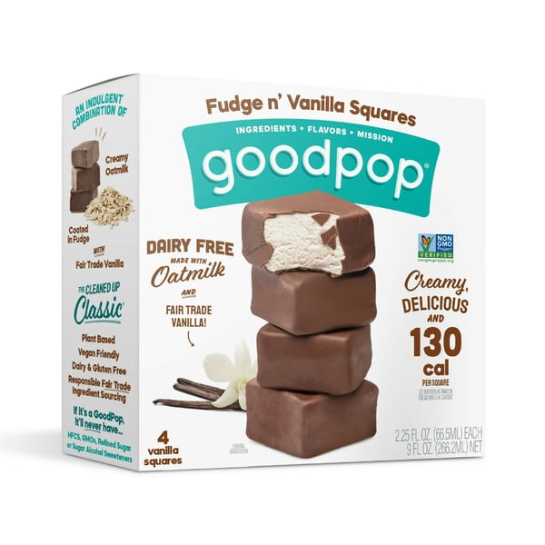 Frozen Dessert GoodPop Fudge n' Vanilla Squares, Dairy-Free Oat Milk Frozen Dessert Bars hero