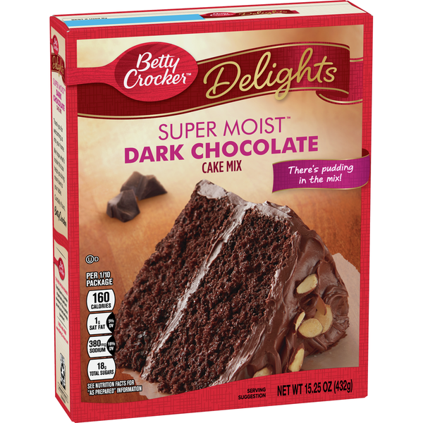 Doughs, Gelatins & Bake Mixes Betty Crocker Super Moist Dark Chocolate Cake Mix hero