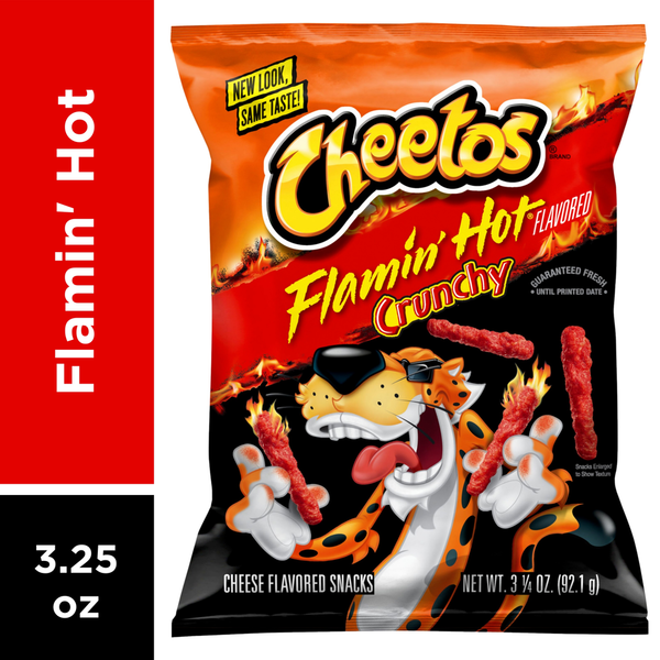 Chips & Pretzels Cheetos Crunchy Cheese Flavored Snacks, Flamin' Hot Flavored hero