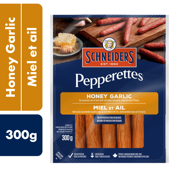 Hot Dogs, Bacon & Sausage Schneiders Pepperettes Sausage Sticks, Honey Garlic hero