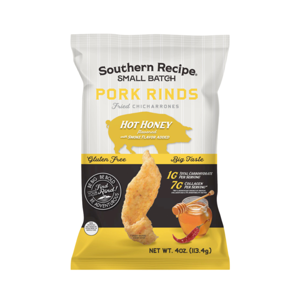 Chips & Pretzels Southern Recipe Small Batch Hot Honey Pork Rinds hero