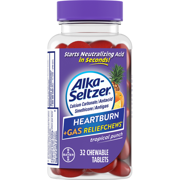 Digestion Alka-Seltzer Antacid, Tropical Punch, Chewable Tablets hero