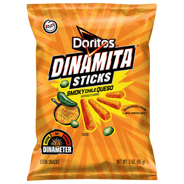 Doritos Corn Snacks, Smoky Chile Queso, Dinamita Sticks hero